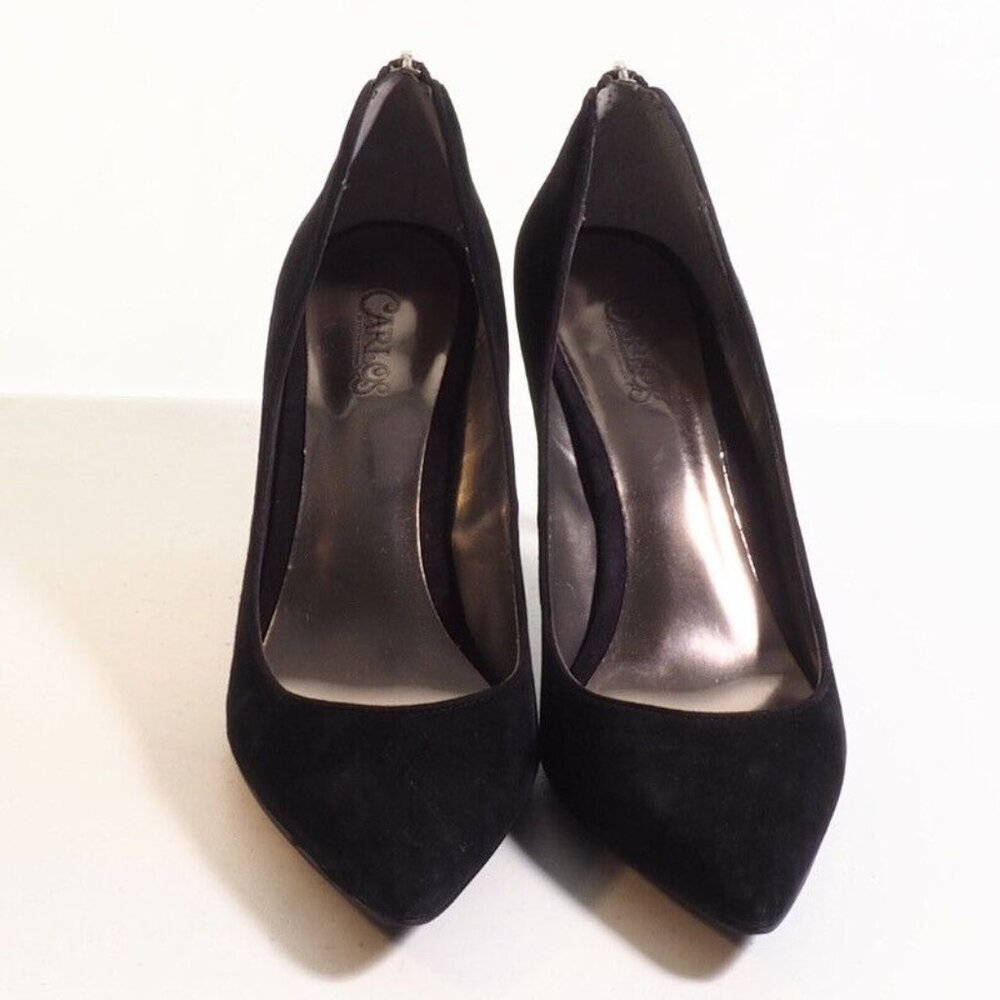 Carlos Santana Darling Pump Shoe Size 8.5 M Black Suede Back Zip Stiletto Heel - Picture 7 of 10